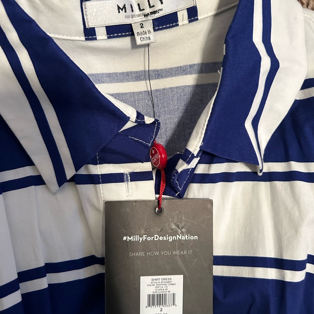 Blue & white striped dress - Picture 2 of 2